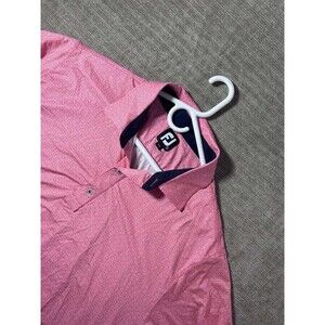 FootJoy Golf Polo Shirt Men's XL Pink Geometric Short Sleeve Performance